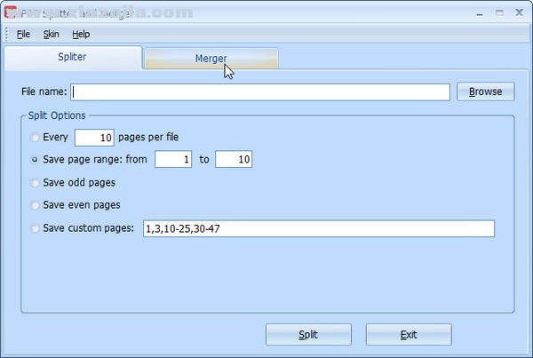 PDF Splitter and Merger(PDF分割合并软件) v4.0免费版