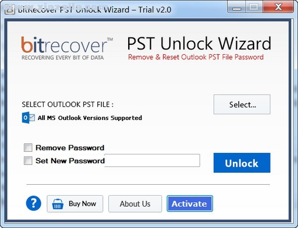 BitRecover PST Unlock Wizard(PST文件密码解锁软件) v2.0官方版