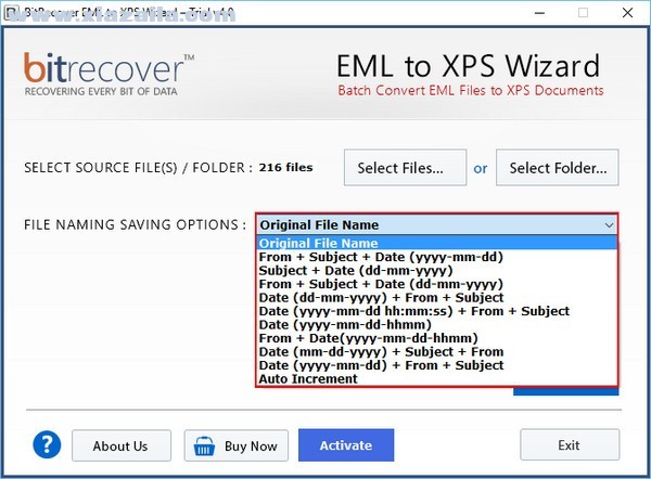 BitRecover EML to XPS Wizard(EML转XPS软件) v4.0.0官方版