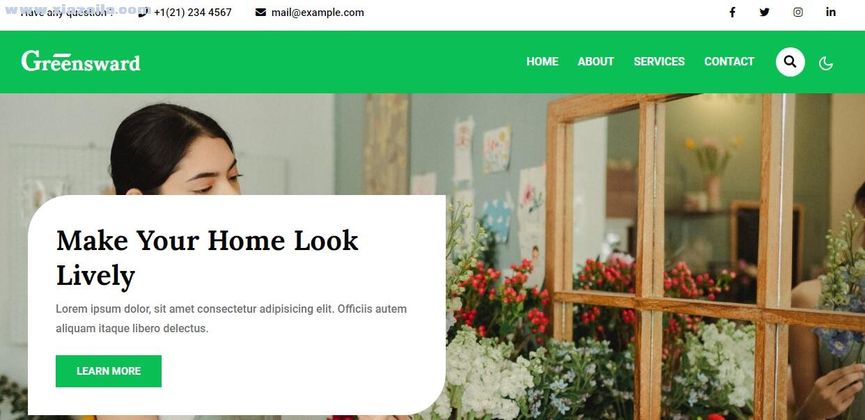 绿色鲜花花艺公司网站模板 免费版