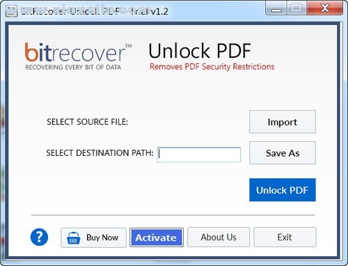 BitRecover Unlock PDF(PDF解锁软件) v1.2官方版
